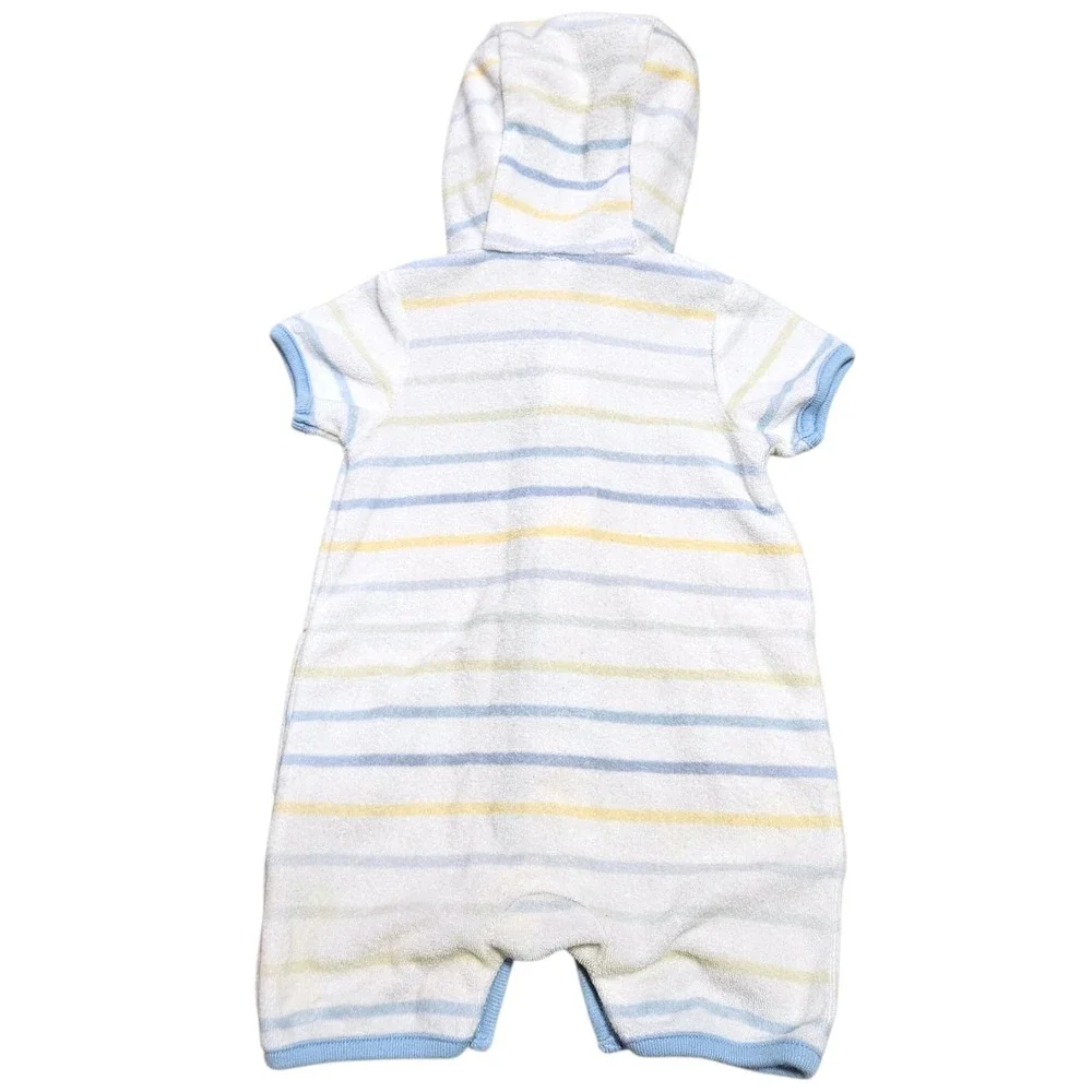 Vintage Baby GAP Hooded Terry Cloth Swim Cover Up Romper 0-3 Months 2005 Pool